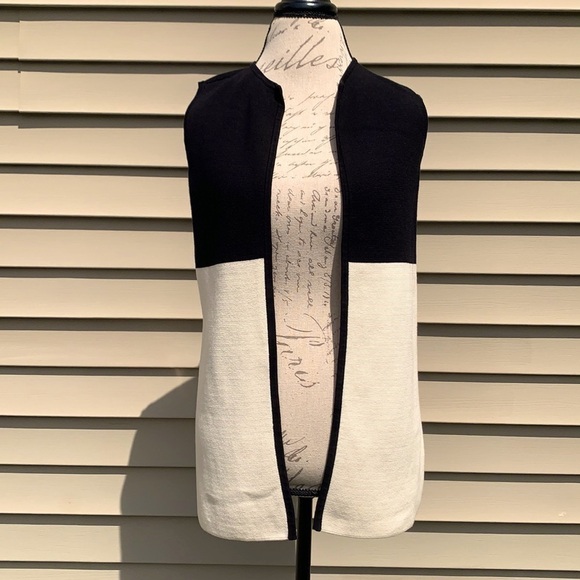 NWOT TALBOTS PETITES Knit Colorblock Sweater Vest - Picture 1 of 9